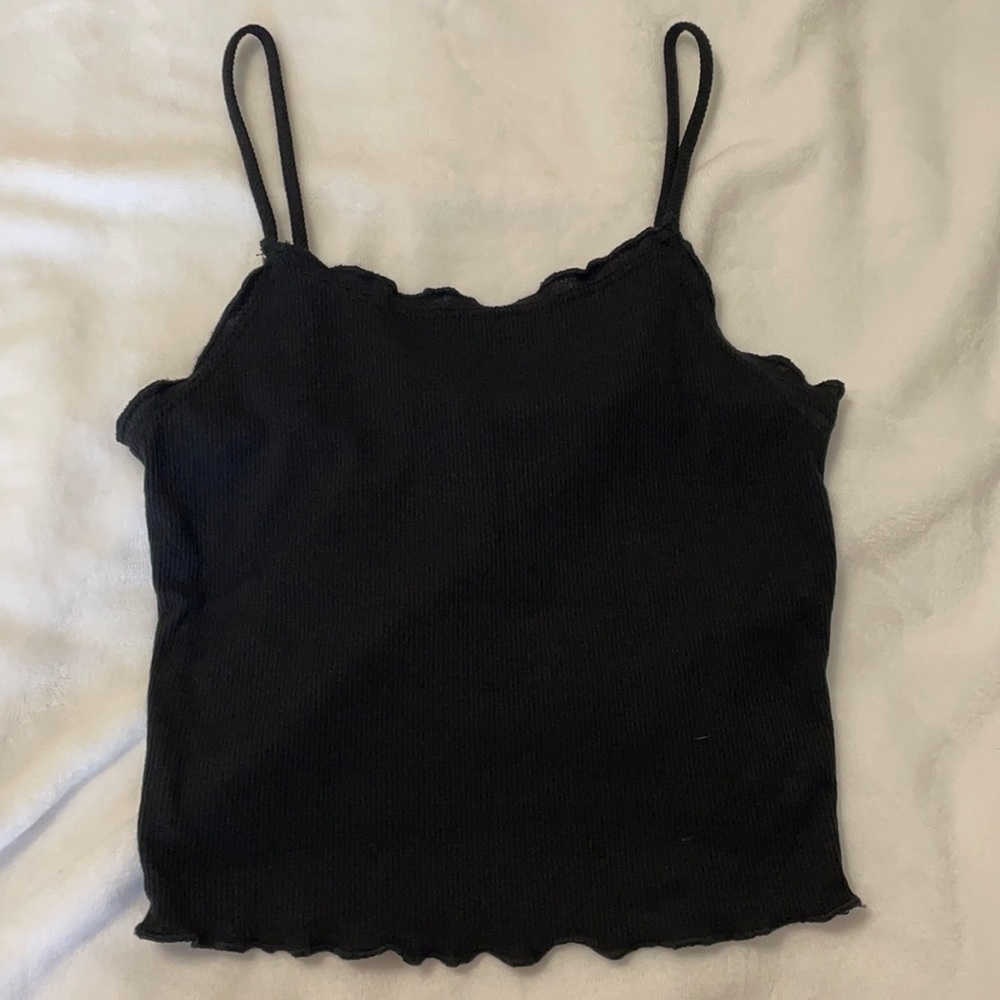 Victoria’s Secret Pink ruffle top black crop top